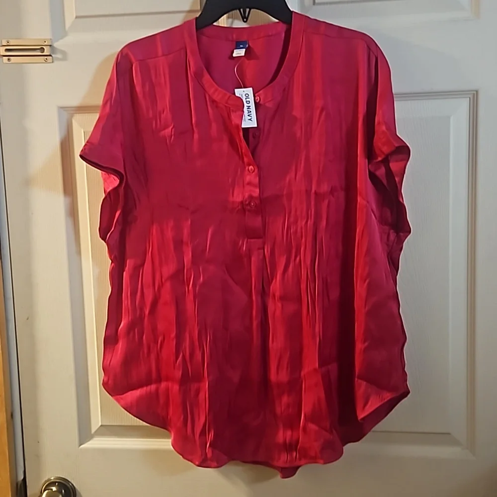 OLD NAVY SATIN DOLMAN TOP: PINK: NEW WITH TAGS: SIZE XL